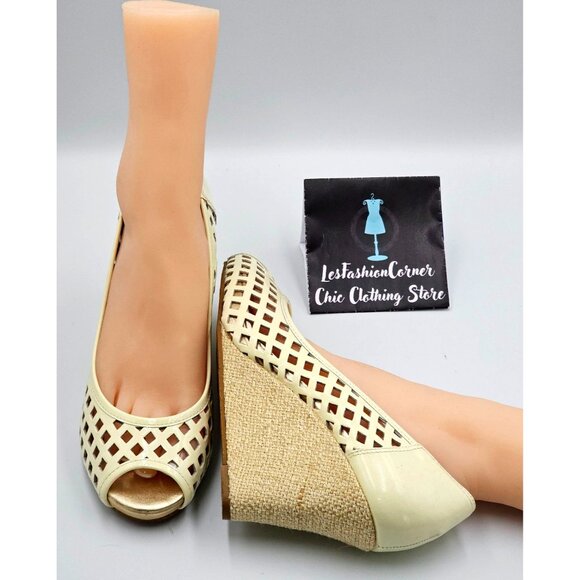 Lilly Pulitzer Women's Ivory Leather Resort Chic Basketweave Sandals Sz 8.5 2315 - Picture 10 of 16